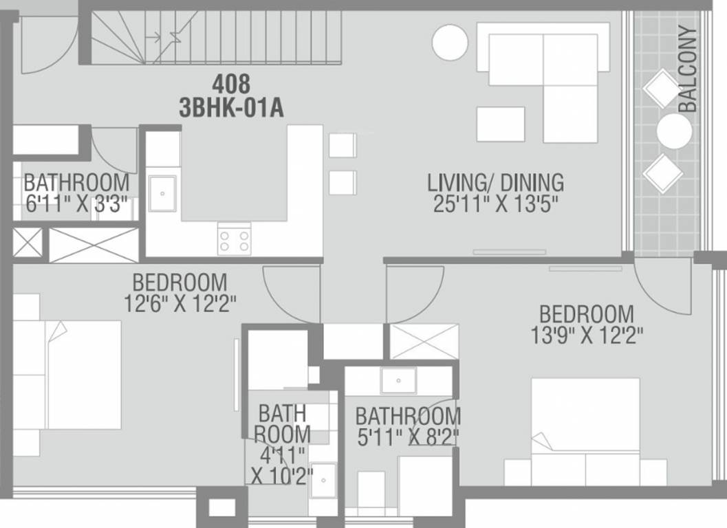 Sun Sol Banyan Grand (3BHK+3T (1,388 sq ft) 1388 sq ft)