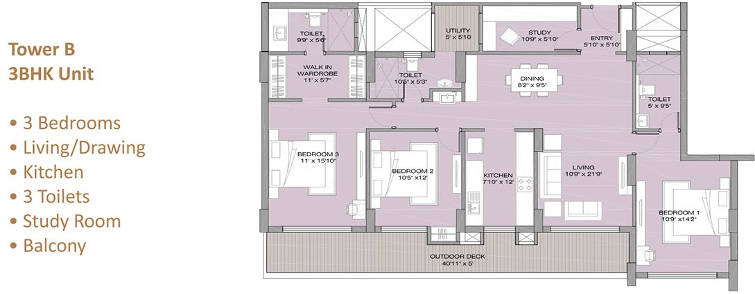 Pacific Golf Estate (3BHK+3T (2,350 sq ft) 2350 sq ft)