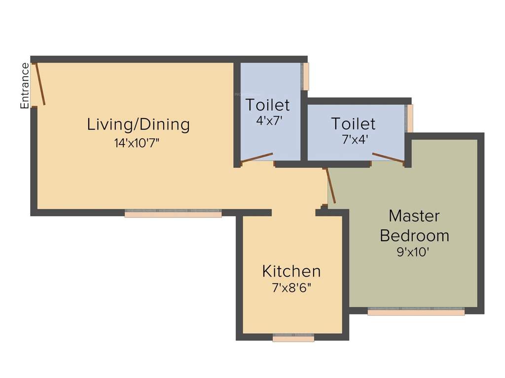 Runwal My City (1BHK+1T (406.12 sq ft) 406.12 sq ft)