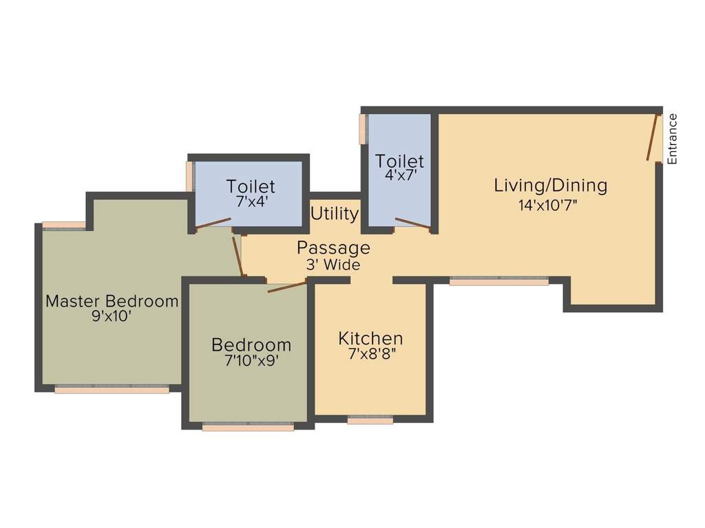 Runwal My City (2BHK+2T (576.41 sq ft) 576.41 sq ft)