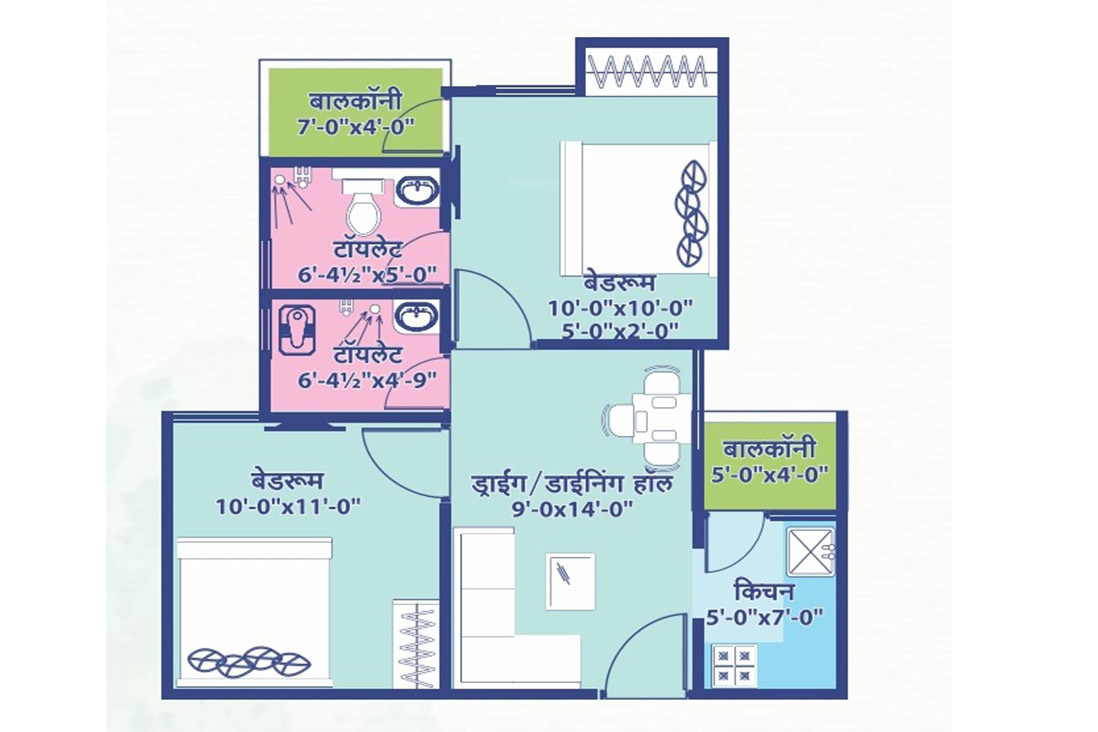 Elegant Vaishali Utsav (2BHK+2T (468.88 sq ft) 468.88 sq ft)