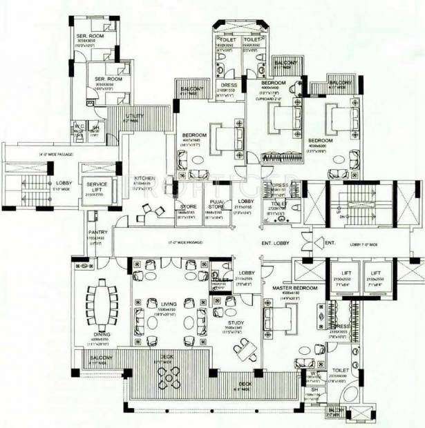 DLF The Aralias (4BHK+4T (5,575 sq ft) + Study Room 5575 sq ft)