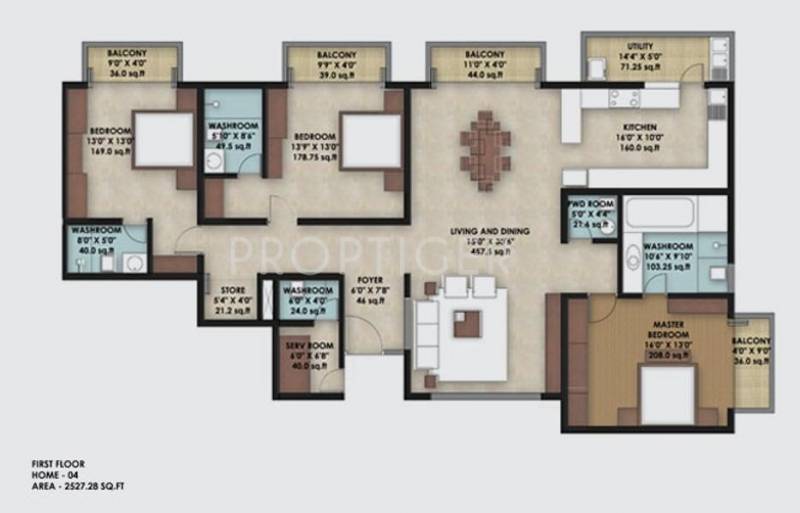 Gokaldas Euphoria (3BHK+3T (2,527 sq ft)   Servant Room 2527 sq ft)