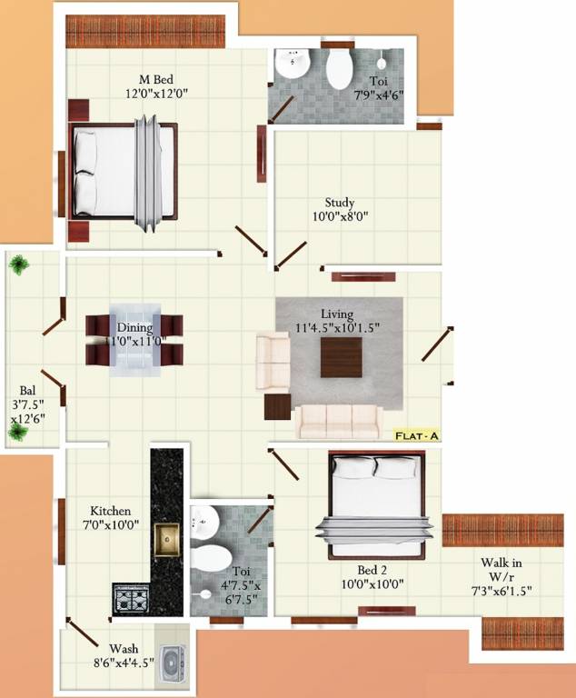 India Vaagai (2BHK+2T (1,202 sq ft) + Study Room 1202 sq ft) India Vaagai (2BHK+2T (1,202 sq ft) + Study Room 1202 sq ft)