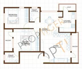 Manar Sirri Floor Plan (2BHK+2T)