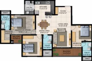 Shriram Blue (3BHK+3T (1,650 sq ft) 1650 sq ft)