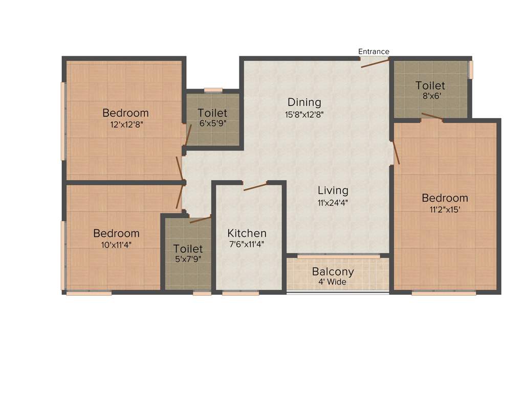 Aswan The Marquis (3BHK+3T (1,409 sq ft) 1409 sq ft)