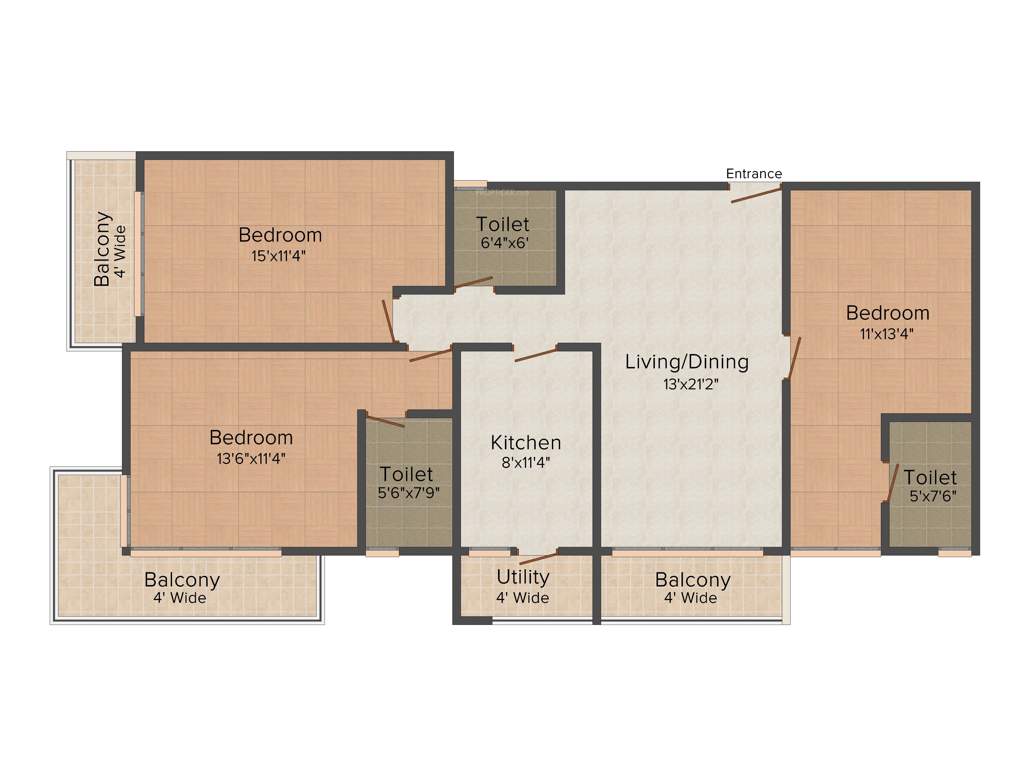 Aswan The Marquis (3BHK+3T (1,693 sq ft) 1693 sq ft)