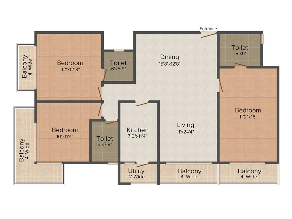 Aswan The Marquis (3BHK+3T (1,721 sq ft) 1721 sq ft)