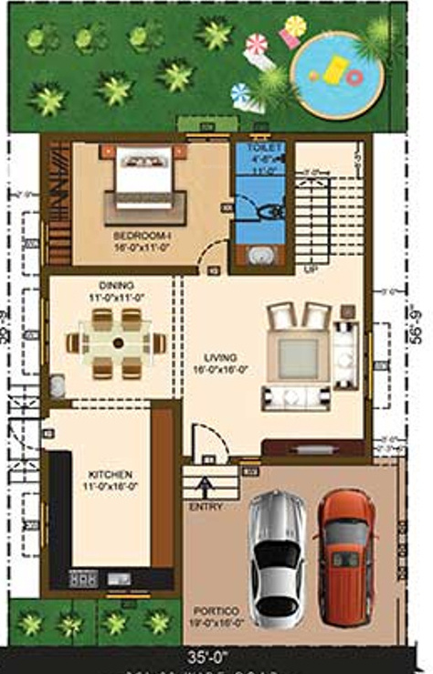 vistas villa phase ii Floor Plan Ground Floor Plan