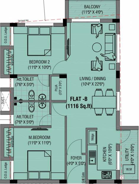 Rahul VKN Sion (2BHK+2T (1,116 sq ft) + Pooja Room 1116 sq ft)