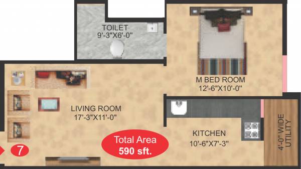 Elegence Elite (1BHK+1T (590 sq ft) 590 sq ft)