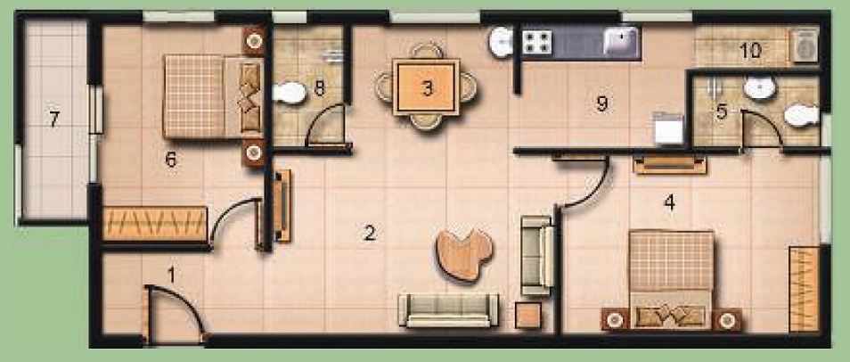 Jain Salzburg (2BHK+2T (1,091 sq ft) 1091 sq ft)