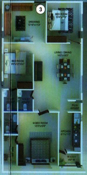 Jupiter Urban Tree (3BHK+3T (1,450 sq ft) 1450 sq ft)