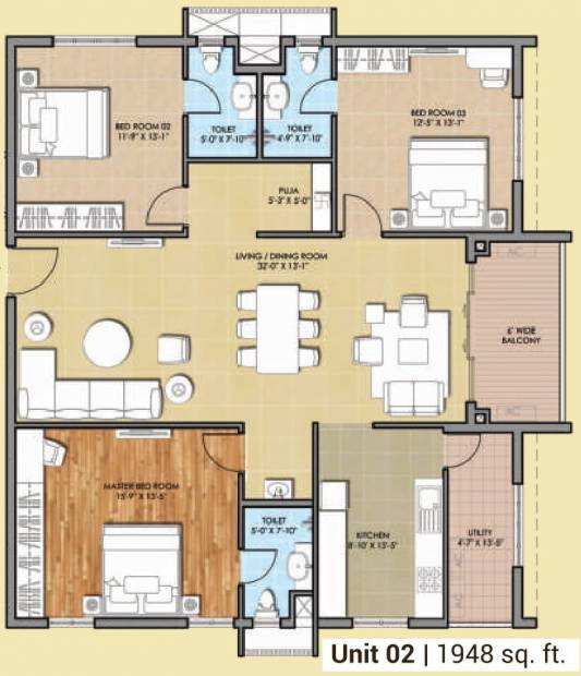 HSR Sri Ramachandra Manor (3BHK+3T (1,948 sq ft) 1948 sq ft)