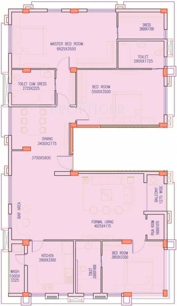 Merlin Merlin Aster (3BHK+3T (2,348 sq ft)   Pooja Room 2348 sq ft)
