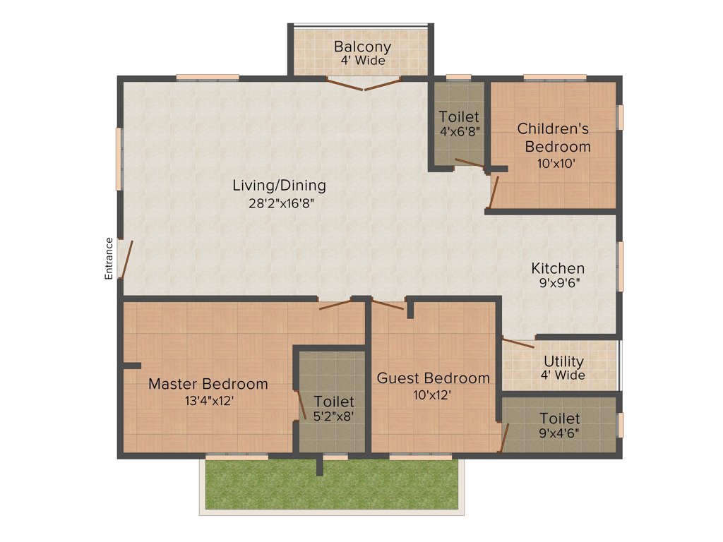 Fortuna Krrish (3BHK+3T (1,540 sq ft) 1540 sq ft)