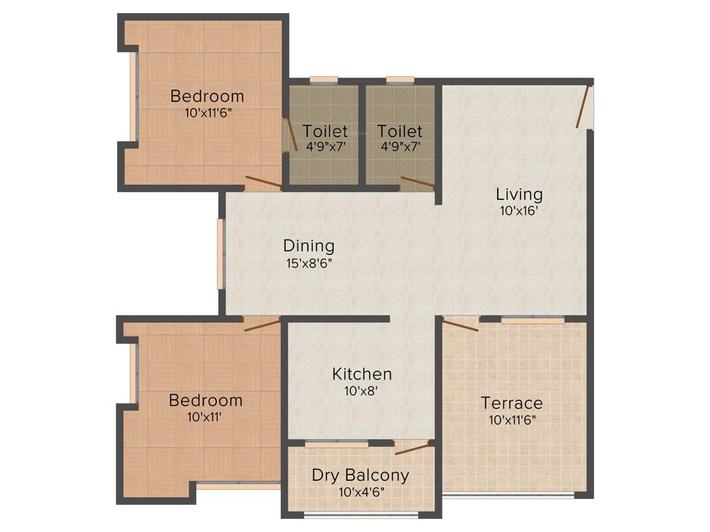 Aryavart Dream Homes (2BHK+2T (1,132 sq ft) 1132 sq ft)