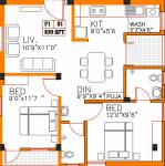 SB Sai Casttle (2BHK+2T (850 sq ft) + Pooja Room 850 sq ft)