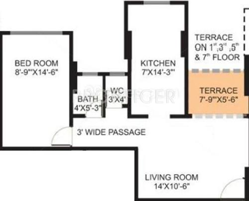 Kashish Om Heights (1BHK+1T (738 sq ft) 738 sq ft)