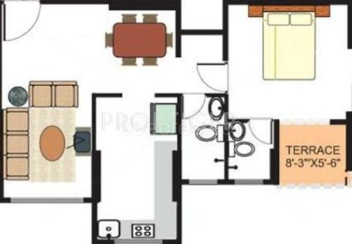 Kashish Om Heights (1BHK+1T (783 sq ft) 783 sq ft)