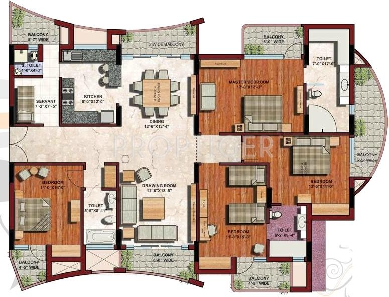 ABA Platinum Condos (4BHK+4T (2,655 sq ft)   Servant Room 2655 sq ft)