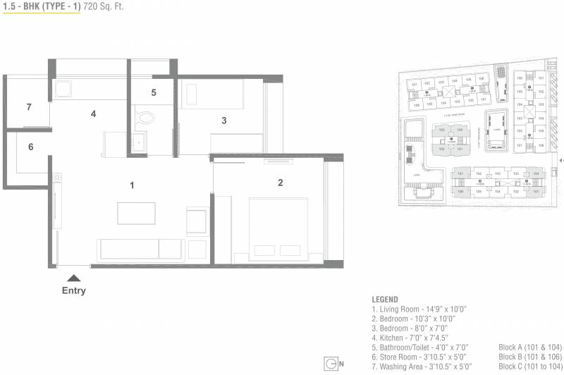 Sundivine Sun Simpolo (1BHK+1T (720 sq ft) + Study Room 720 sq ft)