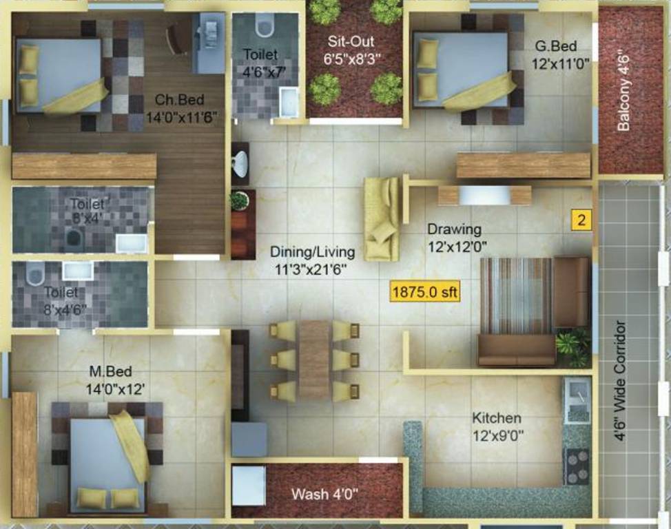 Raam Enclave (3BHK+3T (1,875 sq ft) 1875 sq ft)