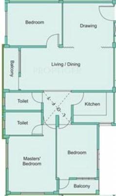 RK Utthan2 (3BHK+2T (1,560 sq ft) 1560 sq ft)