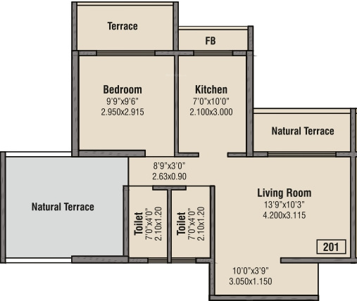 Bhumiraj Hills  (1BHK+1T (390.31 sq ft) 390.31 sq ft)