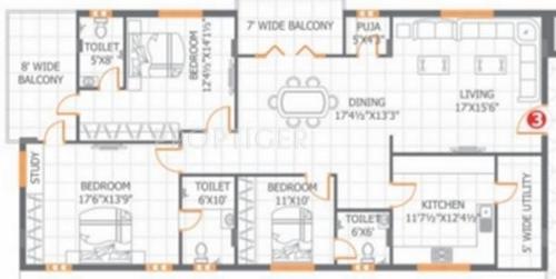 Anuhar Yellow Blooms (3BHK+3T (2,300 sq ft) 2300 sq ft)