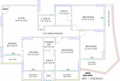 Arihant Ayati (3BHK+4T (2,140 sq ft) 2140 sq ft)