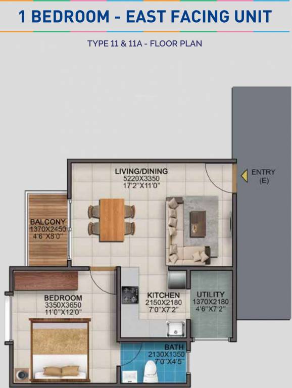 Vaishnavi Serene (1BHK+1T (635 sq ft) 635 sq ft)