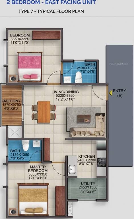 Vaishnavi Serene (2BHK+2T (900 sq ft) 900 sq ft)