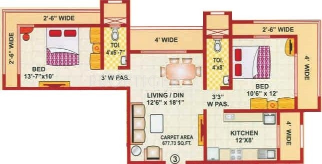 Rachanaa Pushpkunj (2BHK+2T (677 sq ft) 677 sq ft) Rachanaa Pushpkunj (2BHK+2T (677 sq ft) 677 sq ft)