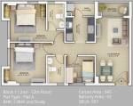 Primarc Akriti (2BHK+2T (997 sq ft) + Study Room 997 sq ft)
