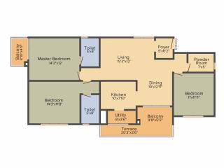 CoEvolve Northern Star (3BHK+3T (1,697 sq ft) 1697 sq ft)