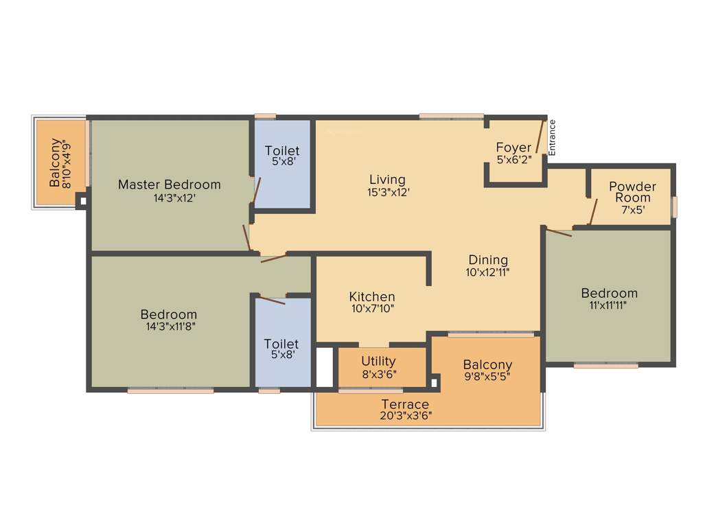 CoEvolve Northern Star (3BHK+3T (1,697 sq ft) 1697 sq ft)