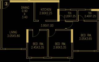 Platinum Life (3BHK+2T (765 sq ft) 765 sq ft)