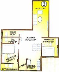 Supar Megha Green Residency (2BHK+2T (1,191 sq ft) 1191 sq ft)