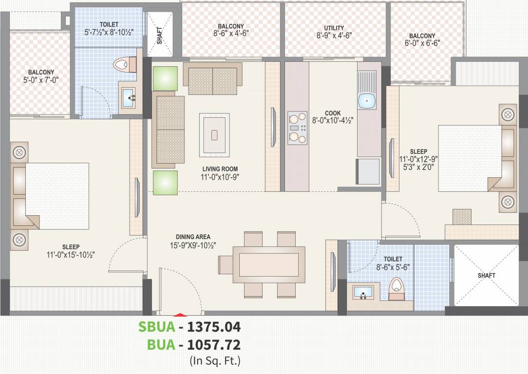 Felicity Aventura (2BHK+2T (1,375.04 sq ft) 1375.04 sq ft) Felicity Aventura (2BHK+2T (1,375.04 sq ft) 1375.04 sq ft)