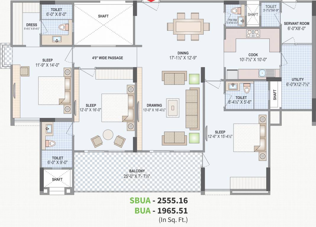 Felicity Aventura (3BHK+3T (2,555.16 sq ft) + Servant Room 2555.16 sq ft) Felicity Aventura (3BHK+3T (2,555.16 sq ft) + Servant Room 2555.16 sq ft)