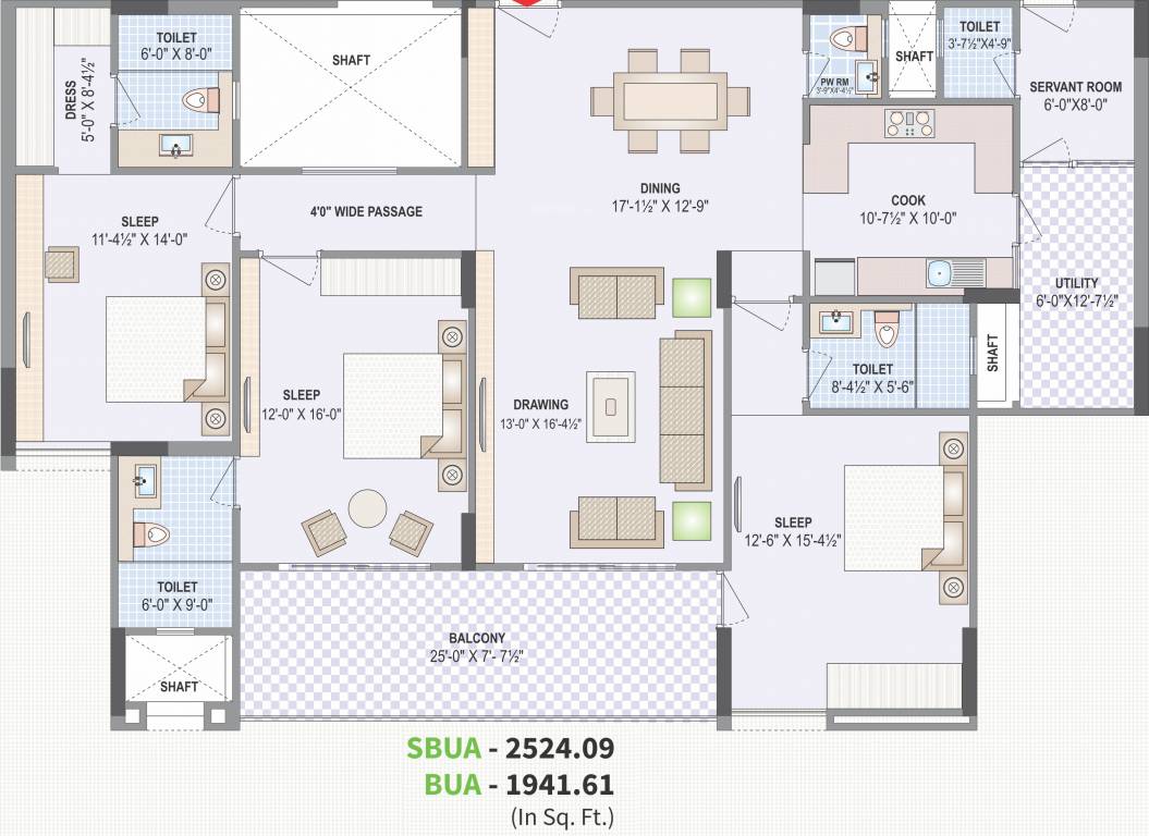 Felicity Aventura (3BHK+3T (2,524.09 sq ft) + Servant Room 2524.09 sq ft) Felicity Aventura (3BHK+3T (2,524.09 sq ft) + Servant Room 2524.09 sq ft)