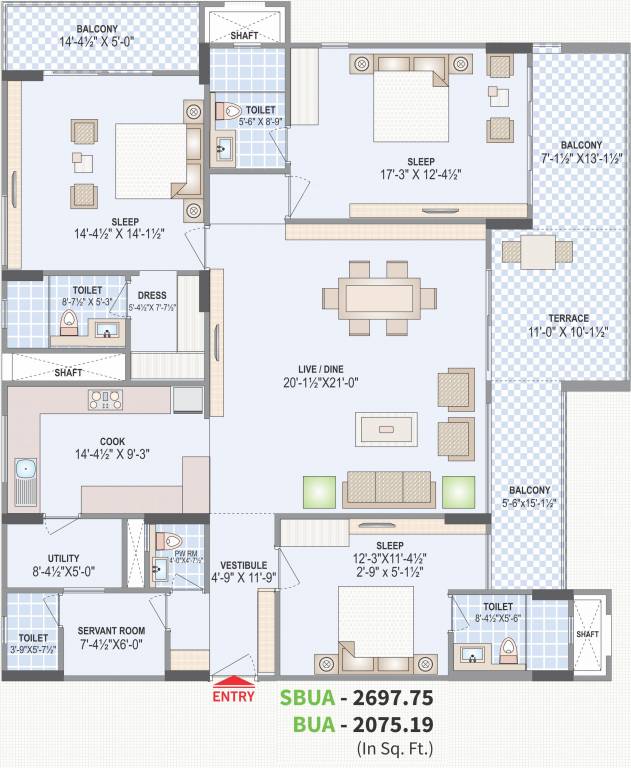 Felicity Aventura (3BHK+3T (2,697.75 sq ft) + Servant Room 2697.75 sq ft) Felicity Aventura (3BHK+3T (2,697.75 sq ft) + Servant Room 2697.75 sq ft)