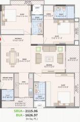 Felicity Aventura (3BHK+3T (2,115.06 sq ft) + Servant Room 2115.06 sq ft) Felicity Aventura (3BHK+3T (2,115.06 sq ft) + Servant Room 2115.06 sq ft)