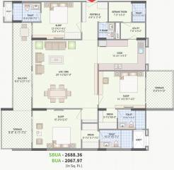 Felicity Aventura (3BHK+3T (2,688.36 sq ft) + Servant Room 2688.36 sq ft) Felicity Aventura (3BHK+3T (2,688.36 sq ft) + Servant Room 2688.36 sq ft)