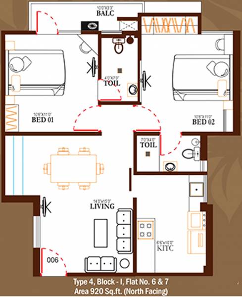 GRA Vandalur Park Residency (2BHK+2T (920 sq ft) 920 sq ft)