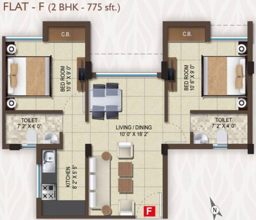 Magnolia Destiny (2BHK+2T (775 sq ft) 775 sq ft)