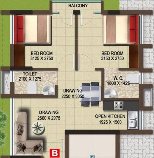 Magnolia Avanti (2BHK+2T (648 sq ft) 648 sq ft)