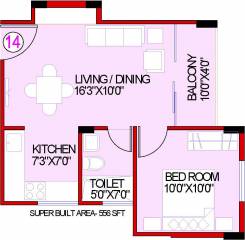 Aashish Green (1BHK+1T (556 sq ft) 556 sq ft)